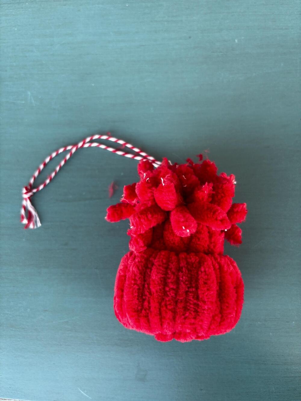 Handmade Crochet Beanie Ornament: Red Velvet Christmas Decor